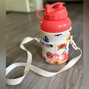 HydroJug Pro 73 OZCoral Water Bottle with Floral Sleeve and Strap